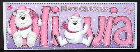 Large Dl Olivia Quick Card with Polar Bears N 3D Decoupage by Joyce Watson