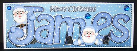 Large Dl James Quick Card with Santa N 3D Decoupage by Joyce Watson