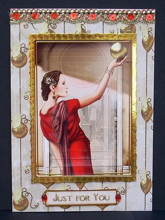 Art Deco Lady Pandore Red Pyramid by Joyce Watson