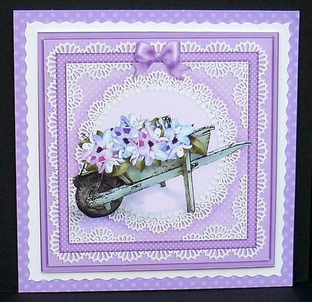 Flower Filled Wheelbarrow Matching Backing Paper by Joyce Watson