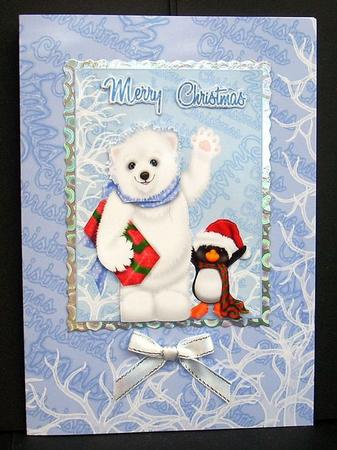 Christmas Trees Words Blue by Joyce Watson
