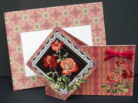 Large Twist Turn Card - Romantica Roses by Joyce Watson