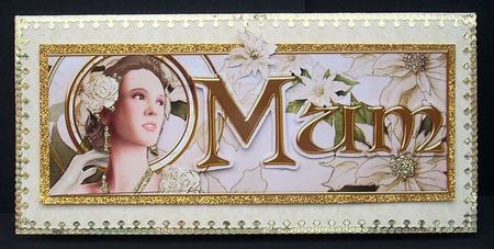 Art Deco Rose Cream Large Dl Mum by Joyce Watson
