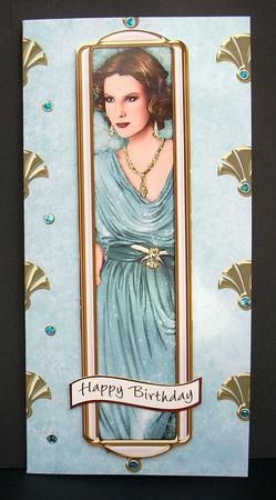 Art Deco Ladies Toppers/bookmarks Aqua by Joyce Watson