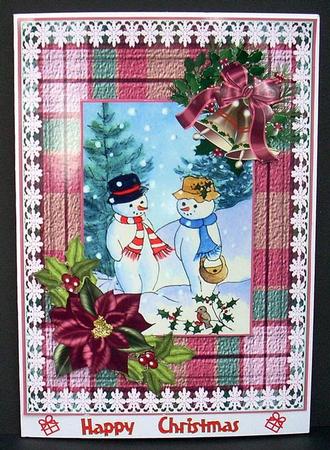 Mr and Mrs Snowman Decoupage Topper by Joyce Watson
