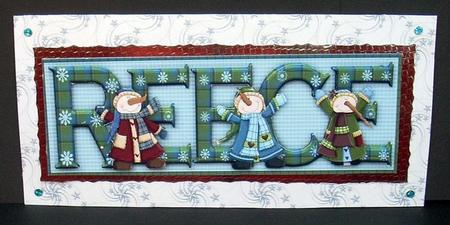 Snowman Fun Reece Large Dl Name Card by Joyce Watson