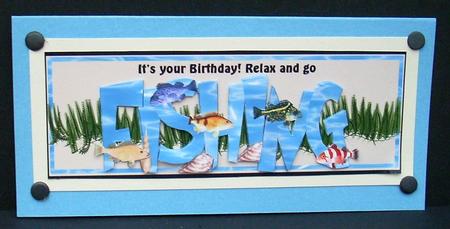 Large Dl Card - Go Fishing by Joyce Watson