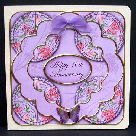 Lilac Sweet Peas 10th Anniversary 3D Rosette Topper by Joyce Watson