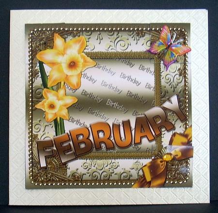 February Daff Gold Birthday 8inch Picture Sheet by Joyce Watson