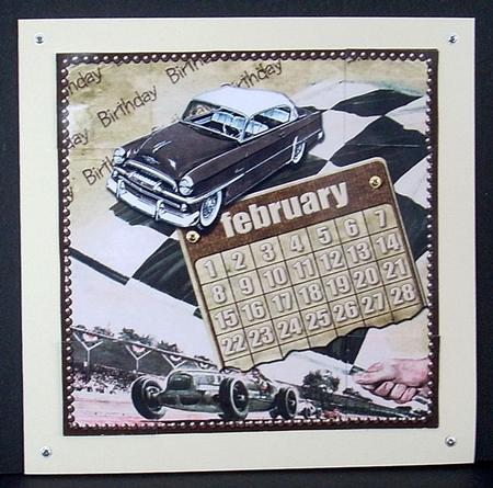 Vintage Cars February 28d Calendar 8inch Picture Sheet by Joyce Watson