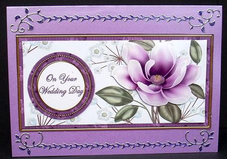 Dpurple Magnolia Wedding Day Dl Decoupage Topper by Joyce Watson