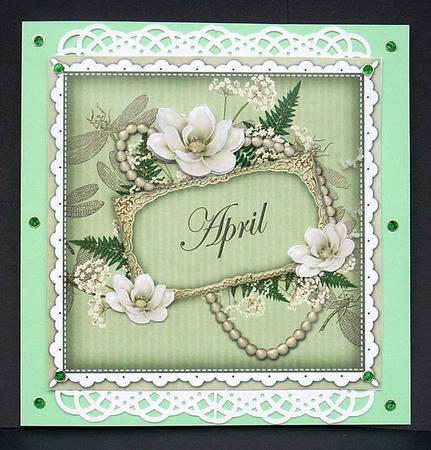 Olive Magnolia April 8in Vintage Decoupage Topper by Joyce Watson