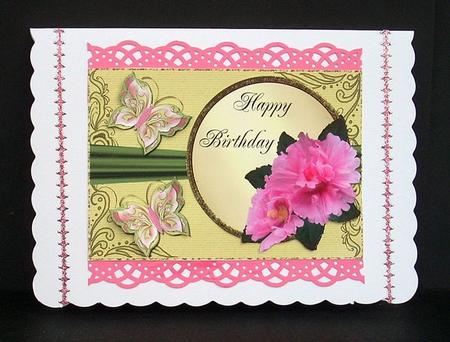 Card Front with Butterflies & Flowers 3 by Joyce Watson