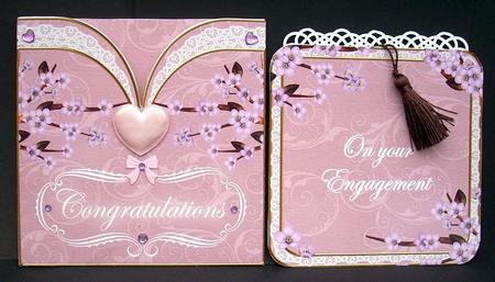 Lilac Blossom Engagement Vintage Pocket Pull Card Kit by Joyce Watson