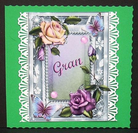 Gran Heritage Roses Card Front by Joyce Watson