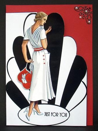 Art Deco Lady 1 Over the Corner by Joyce Watson