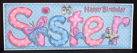 Large Dl Sister Quick Card N 3D Decoupage by Joyce Watson