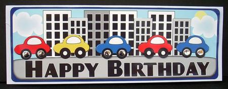 Birthday Cars Large Dl by Joyce Watson