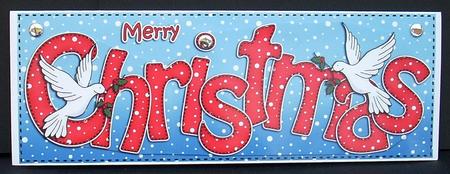 Large Dl Merry Christmas Quick Card 3D Decoupage by Joyce Watson