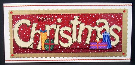 Large Dl Merry Christmas Quick Card 3D Decoupage by Joyce Watson