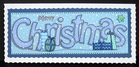 Large Dl Merry Christmas Quick Card 3D Decoupage by Joyce Watson