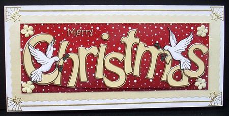 Large Dl Merry Christmas Quick Card 3D Decoupage by Joyce Watson