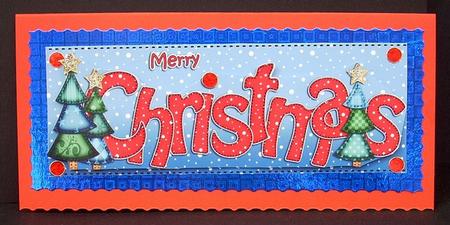 Large Dl Merry Christmas Quick Card 3D Decoupage by Joyce Watson