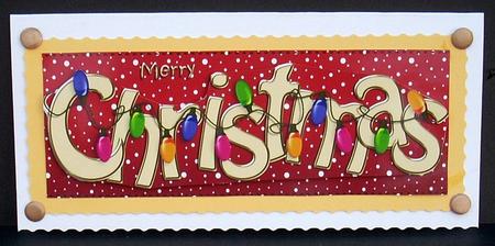 Large Dl Merry Christmas Quick Card 3D Decoupage by Joyce Watson
