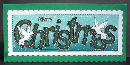 Large Dl Merry Christmas Quick Card 3D Decoupage by Joyce Watson