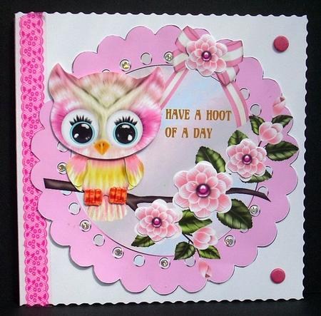 Have a Hoot of a Day Girl Card by Joyce Watson