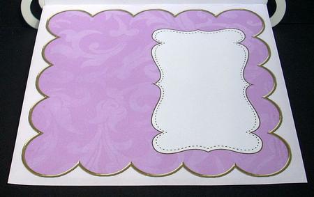 Purple Aged Scrolls 8in Scallop Insert Panel by Joyce Watson