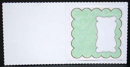 Mid Green Aged Scrolls Plain 8in Scallop Insert Panel by Joyce Watson