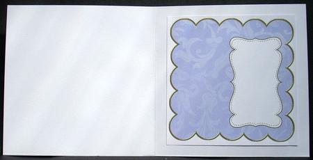 Blue Aged Scrolls Plain 8in Scallop Insert Panel by Joyce Watson