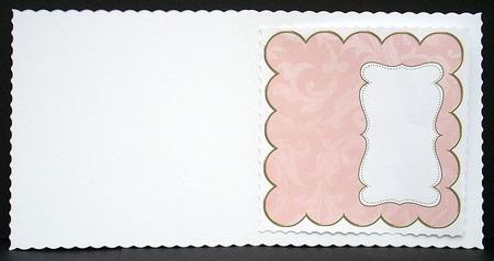Pink Aged Scrolls Plain 8in Scallop Insert Panel by Joyce Watson