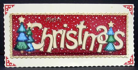 Large Dl Merry Christmas Quick Card 3D Decoupage by Joyce Watson
