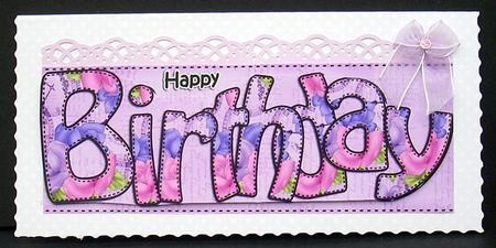 Large Dl Birthday Card & 3D Decoupage by Joyce Watson