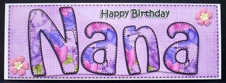 Large Dl Birthday Nana Card & 3D Decoupage by Joyce Watson