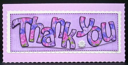 Large Dl Thank You Card & 3D Decoupage by Joyce Watson