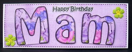 Large Dl Birthday Mam Card & 3D Decoupage by Joyce Watson