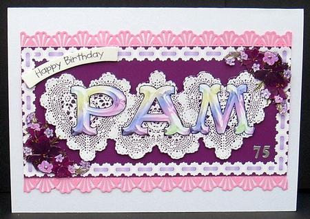 Dl Lace Heart "pam" Card Topper with Decoupage by Joyce Watson