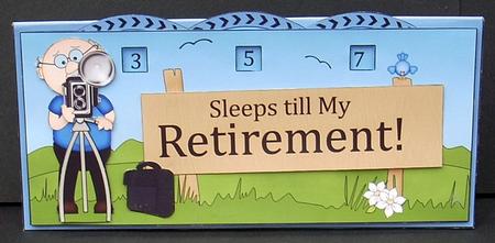 3D Flash Bert Sleeps Till Retirement Countdown Moveable Card by Joyce Watson