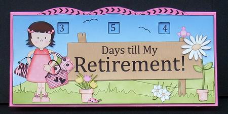3D Girlz Sleeps Till Retirement Countdown Moveable Card by Joyce Watson