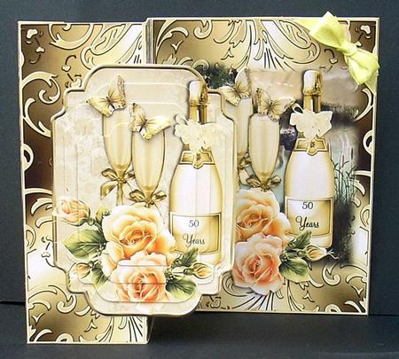 No Holes Fold Golden Wedding Anniversary Mini Kit by Joyce Watson