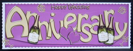 Wedding Anniversary Large Dl Quick Card N 3D Decoupage by Joyce Watson