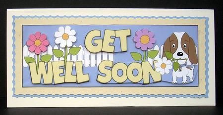 Kosmo the Dog Get Well Soon Large Dl by Joyce Watson