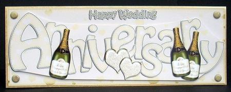 Wedding Anniversary Large Dl Quick Card N 3D Decoupage by Joyce Watson