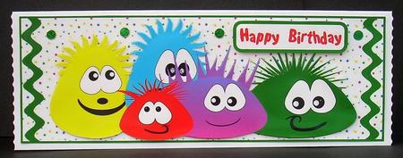 Large Dl Card - the Blobbles 2 by Joyce Watson