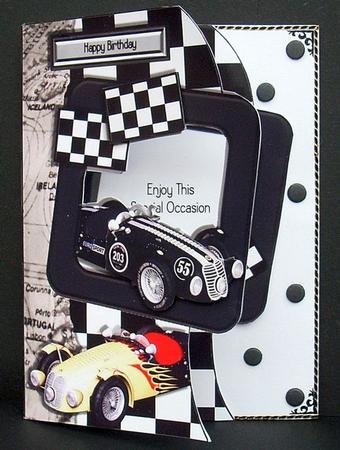 Vintage Racing - Shaped Topper, Insert & Decoupage by Joyce Watson