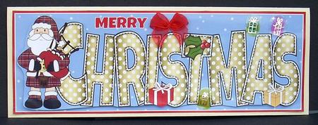 Scottish Santa Christmas Large Dl by Joyce Watson