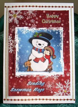 Sending Snowman Hugs Window 5x7 by Joyce Watson